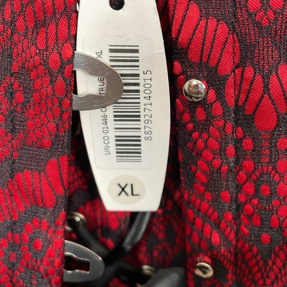 Adore Me Scarlet lace women corset hook lace up closure with garters size XL - Picture 6 of 7